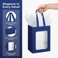 thumbnail image 5 of 36-Pack Kraft Gift Bags with Tissue Paper – 10 x 7 x 5 Inch Large Paper Gift Bags with Clear Window and Handles for Graduation, Wedding, Baby Shower, Birthday Party Favors, Blue, 5 of 8