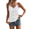 thumbnail image 2 of Tank Tops for Women Loose Fitting Womens Breathable Cami Tops Eyelet Lace V Neck Tank Tops Sleeveless Summer Vacation Casual Camisole White XL, 2 of 9