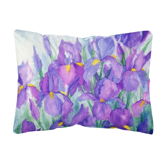 Carolines Treasures IBD0256PW1216 Purple Iris Canvas Fabric Decorative Pillow, 12H x16W, multicolor