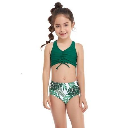 

BESTHUA Parent-child Two-piece Swimwear | Family Matching Swimwear Set | Fashion Two-piece Bikini Set Mother-Daughter Swimsuit for Women Girls