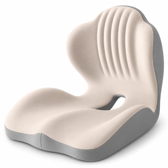 Velloraco Ergonomic Seat Cushion, Memory Foam Chair Cushion with Back Support for Long Sitting, Office, Car, Computer and Dining Chairs
