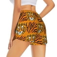 thumbnail image 3 of Goofa Tiger Printed Women 2 in 1 Running Shorts,Quick Dry Athletic Workout Shorts,High Waisted Athletic Shorts with Liner Pockets-Medium, 3 of 9