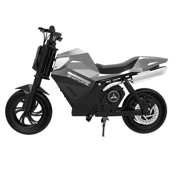 ADV250 Pro Electric Dirt Bike for Kids Ages 8+, Range 9 Miles, Up to 9 MPH with 3 Speed Modes, 12.5" Pneumatic Tires, Speaker, Spray, Battery Electricity Display, LED Lights, Gray