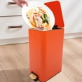thumbnail image 3 of Modern Step On Garbage Bin 12L Step Trash Bin Orange Foot Pedal Trash Can Home For The Kitchen, Bedroom, Living Room, Study, 3 of 14