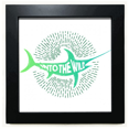 thumbnail image 1 of Voyage de Vie de Poisson Noir Cadre Carré Photo Mur Table, 1 of 3