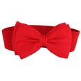 thumbnail image 1 of Minnieouse Cinturón de pajarita portátil para mujer, cinturón elástico a la moda para fiestas y banquetes, banda de cintura ajustable de cuero PU de Cinturones Rojo Minnieouse PS9259-01, 1 of 6