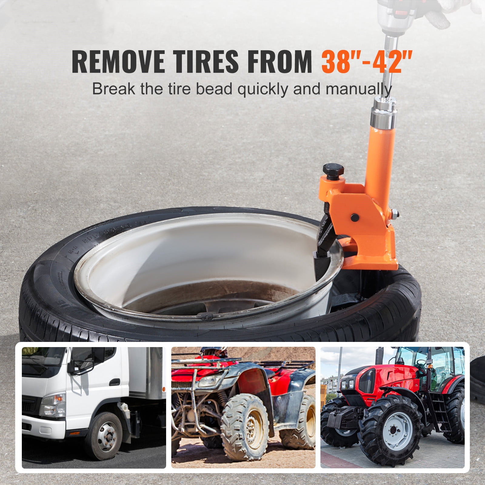 VEVOR Manual Tire Bead Breaker Tool With Rubber Pad for 38"-42" Motorcycle Car Bus Truck ATV