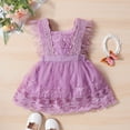 thumbnail image 5 of LYMAYTER Baby Girls Lace A-Line Dresses 6M-6T Summer Sleeveless Tutu Tulle Party Flower Girl Dress Square Neck Wedding Party Princess Dress for Toddler Infant, 5 of 10