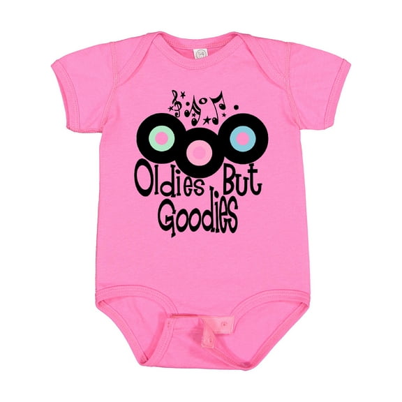 Inktastic Oldies but Goodies Records and Music Notes Boys or Girls Baby Bodysuit