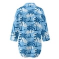 thumbnail image 5 of Xoenoiee Blue Palm Tree Cloud Print Women's Long Sleeve Shirt Button Down Tunic Dresses Beach Cover-ups Curved Hem Oversized Blouse Tops with Pockets, 2XL, 5 of 7