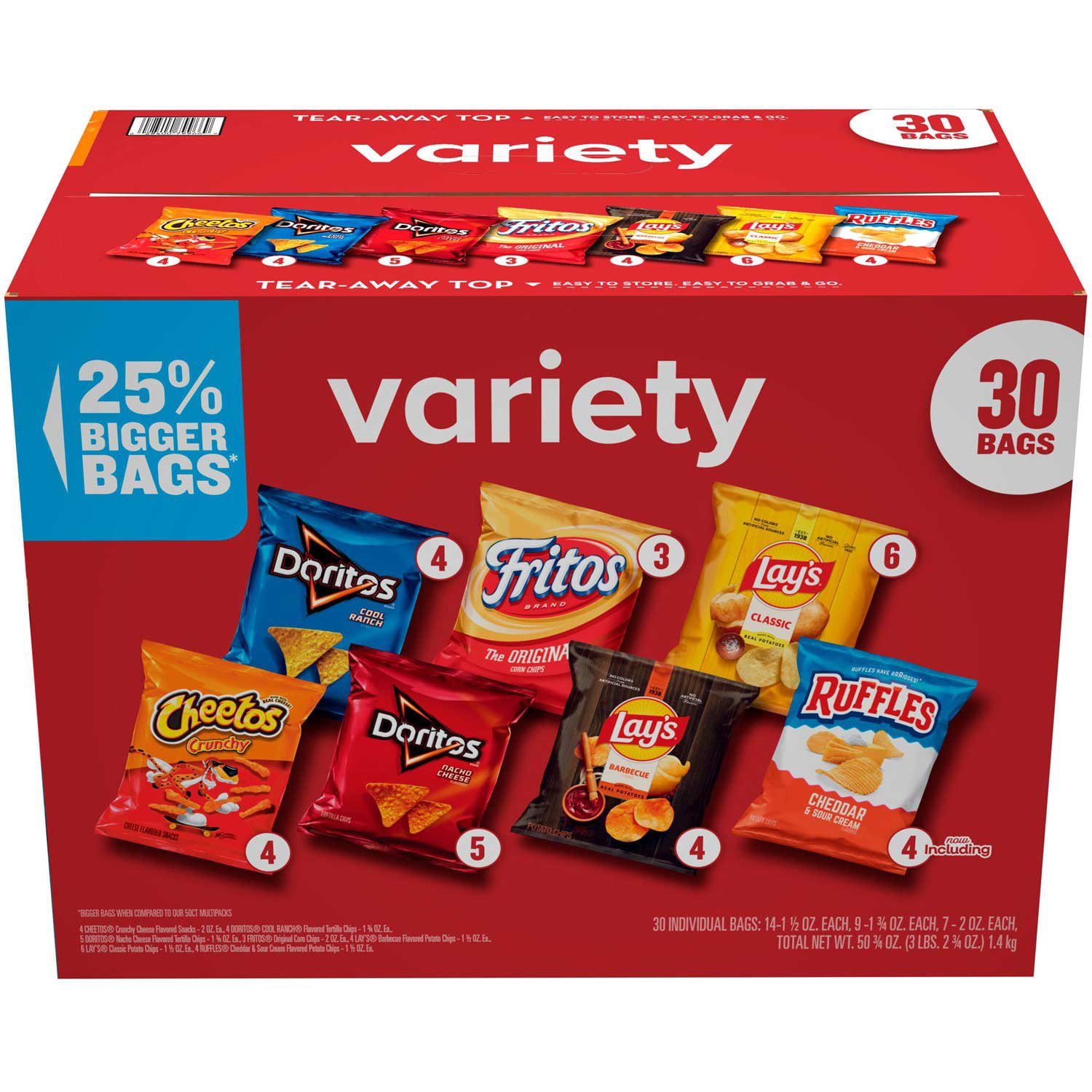 Customer reviews for Frito-Lay Variety Pack Chips & Snacks, 30 pk.