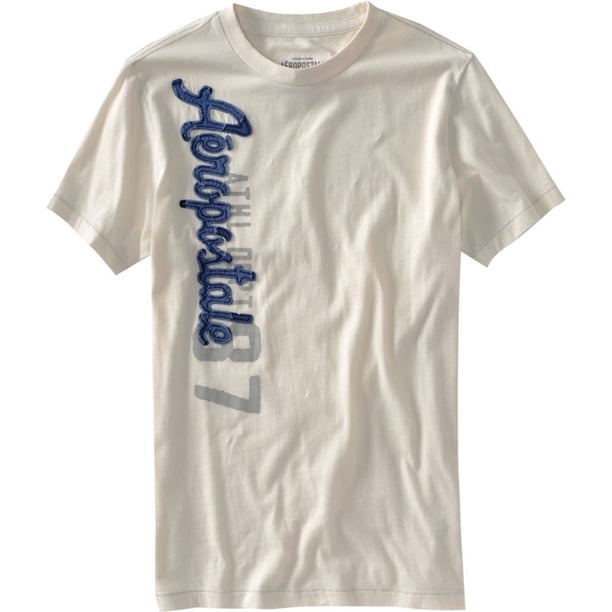 Aeropostale Athletic Dept 87 - Camiseta gráfica para hombre, color blanco, XS