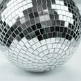 thumbnail image 4 of Silver Mirror Disco Ball Hanging Ball with Hanging Ring for Light Effect , Home Decoration Club Stage (8 Inches), 4 of 6