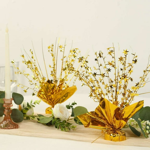 BalsaCircle 6 Metallic Gold 13 in Star Foil Spray Centerpiece Table Party Events Decorations