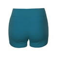 thumbnail image 3 of A2Y Women's Basic Solid Premium Cotton High Rise Bike Shorts Teal 2XL, 3 of 5
