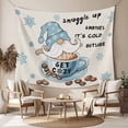 thumbnail image 2 of Blue Gnomes Tapestry for Bedroom Wall Hanging Tapestry, Coffee Snowflake Winter Rustic Ceiling Backdrop Tapestries Poster Blanket Wall Decor for Teens Room Living Room Dorm 51" x 59", 2 of 8