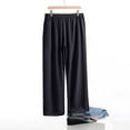 thumbnail image 4 of Aueoeo Men's Sleep Pant Lightweight Thin Pajama Pants Elastic Waist Long Pants Loose Fits Sleepwear Baggy Pants, 4 of 8