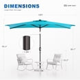 thumbnail image 2 of CHYVARY 10 x 6.5ft Outdoor Patio Umbrella Rectangular Outside Table Umbrella for Deck, Poolside and Patio, Lake Blue, 2 of 8