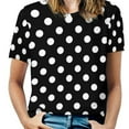 thumbnail image 2 of Black And White Polka Dot Print T Shirt Trendy Modern Art Elegant T Shirts Short-Sleeve Casual Tee Shirt Sexy Tees Big S, 2 of 5