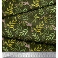 thumbnail image 2 of Soimoi Green Rayon Fabric Neem Watercolor Decor Fabric Printed Yard 42 Inch Wide, 2 of 3