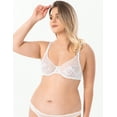 thumbnail image 5 of Wingslove Women's Sheer Lace Bra Minimizer See Through Unlined Full Coverage Bras, White, 42DDD, 5 of 5