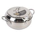 thumbnail image 1 of Deep Fryer Pot, Japanese Style Small Deep Fryer 201 Stainless Steel with Temperature Control and Oil Drip Drainer Rack, Deep Frying Pot with Lid for French Fries Chicken Wings, 1 of 7
