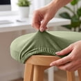 thumbnail image 3 of Adjustable Round Linen Bar Stool Cover with Elastic Fabric for Swivel and Rolling Seats - Fits 14-18 Inch Cushions for Home, Salon, and Office Use, 3 of 5