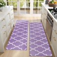 thumbnail image 4 of Kitchen Rugs Sets Of 2,Purple Geometric Quatrefoil Pattern Anti Fatigue Kitchen Mat Rugs Non Slip Washable,Decorative Kitchen Floor Mats for Kitchen,Sink,Laundry,17"X47", 4 of 5