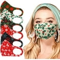 thumbnail image 4 of CBC Crown Adult 6 Pack Christmas Patterned Snowflakes & Poinsettia Reusable Cloth Face Mask Set, 4 of 4