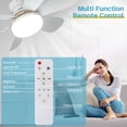 Surnie Socket Fan Light with Remote, 20.5” Screw Ceiling Fans with Lights, E26 Base Small Ceiling Fan, Dimmable Socket Fan Ceiling Fan with Light for Garage Bathroom Bedroom Kitchen, White Flat Lamp