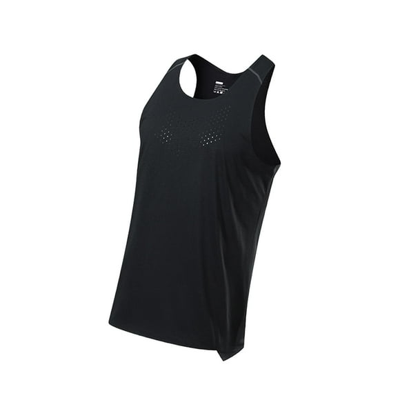 Camiseta sin mangas para entrenamiento para hombre, camiseta para nadar, camiseta interior, chaleco de secado rápido, chaleco deportivo para correr, Negro XL