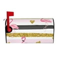 thumbnail image 2 of Daiia Gold Glittering Hearts and Flamingos Mailbox Cover , Magnetic Welcome Mailbox Wraps Post Letter Box Cover for Garden Yard Home Decor-25.5x21 in, 2 of 9