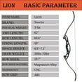 thumbnail image 2 of Lion 62" Takedown Hunting Recurve Bow Metal Riser 30 35 40 45 50 55 60 65 70 Lbs Right Handed, 2 of 7