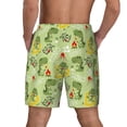 thumbnail image 2 of Lsque Mens Swim Trunks Cute Dinosaurs Cartoon Pattern - Bathing Suit Compression Liner - Beach Swim Shorts Swimwear - (S-3XL) - Stretch Quick Dry -XX-Large, 2 of 9