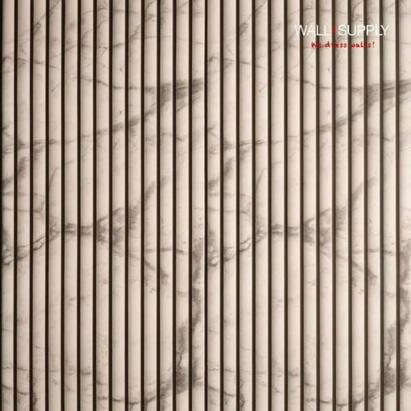 Wall!Supply Ultralight Linari Round Marble White HD Printed - 3D EPS Foam Wall Panels - Easy DIY Installation - White Marble Look Finish - Set of 4 Panels (24.97 sq ft)