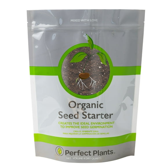 Organic Seed Starter Soil Mix 4qt., Perfectly Balanced Seed Sprouting Medium, Contains Worm Castings and Mycorrhizae