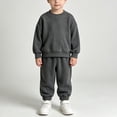 thumbnail image 3 of OGLCCG Boys Sweatsuit 2 Piece Outfits Cozy Athletic Tracksuit Set Pullover Sweatshirts and Jogger Pants Kids Clothes(Dark Gray,7-8Years), 3 of 5