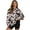 Candy Cane Print Green, variant on SCRAWLGOD Cow Print Splash Brown White Womens Sweatshirts Polyester Crewneck Tops Long Sleeve Loose Fit Lightweight Fall Drop Shoulder Casual Pullover with Pockets, S