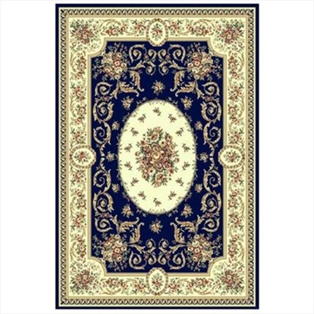 Rugs America 23781 5 ft. 3 in. x 7 ft. 10 in. Sorrento Medallion Navy Rectangular Area Rug