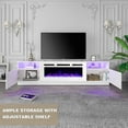 thumbnail image 7 of MELLCOM 80" Fireplace TV Stand, Entertainment Center with 16 Color Led Lights and 12 Flame Fireplace Insert Heater, TV Console for TVs up to 80" for Living Room, White, 7 of 7