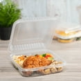 thumbnail image 3 of Karat 9" x 9" PP Plastic Hinged Containers, 3 Compartment - 200 ct, 3 of 9
