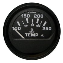 Faria Beede Euro Black 2" Water Temperature Gauge (100-250�F) - 2" - Hole Size: 2.0625" (53mm) 12812