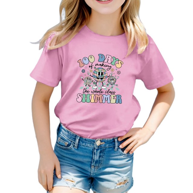 MEZZALL T-Shirts de Mode Décontractés pour Enfants Imprimé Lettre Col Rond Manches Courtes T-Shirt Mignon, 12-18 Mois