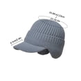 thumbnail image 3 of Hat with Brim Ear Flaps Winter Beanie Blocking Knitted Hats Fleece Lined Ski Cap Wool Beanie Coldshield Trapper Knitted hat Knit Beanie Hats with Visor & Ear Flaps Beanie for Men Women I, 3 of 9