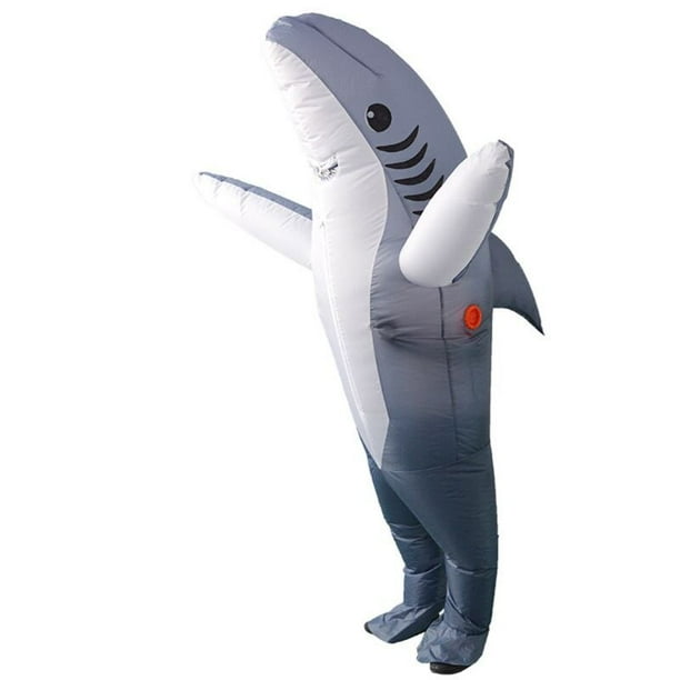 Disfraz inflable de tiburón BANYUO para niños y adultos azul y gris