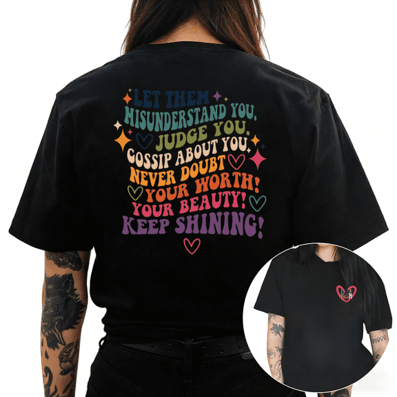 Cozymy Women's Let Them Misunderstand You Retro Groovy Inspirational Graphic Short Sleeve Crew Neck T-Shirt