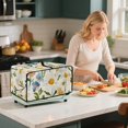 thumbnail image 4 of ZIATUBLES Daisy Flower Print Convection Toaster Oven Cover Dust-proof Kitchen Appliance Cover Case with Side Pocke and Top Handle, 18.5" x 14.5" x 9", 4 of 8