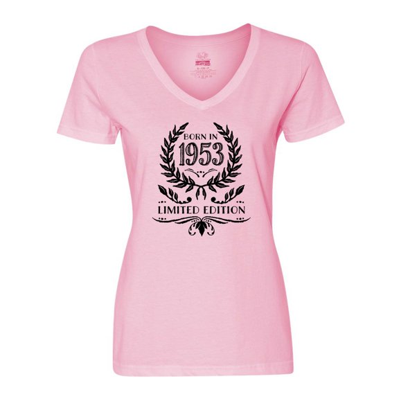 Inktastic Born in 1953 Limited Edition Women's V-Neck T-Shirt
