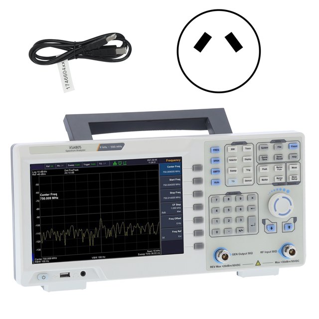 XSA805 Digital Spectrum Analyzer Spectrum Amplitude Frequency Analysis 9kHZ‑500MHZAU 100‑240V