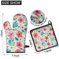 thumbnail image 6 of Pioneer Flower Kitchen Oven Mitt and Pot Holder Sets 4 Pcs for Baking, Cooking and Grilling, Heat Resistant Up To 392 °F, 6 of 7